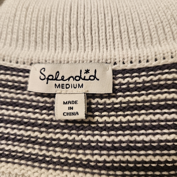 Splendid Navy and White Striped Sweater - Picture 2 of 6